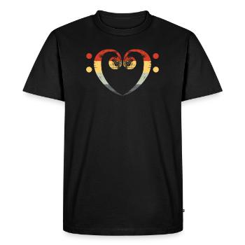 clef rétro basse clef basse coeur concert - T-shirt Premium bio Homme - noir - Devant - Nico (187cm)