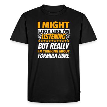 Formule Libre Cadeau Funny - T-shirt Premium bio Homme - noir - Devant - Nico (187cm)