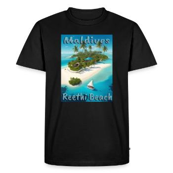 Rêves d’été aux Maldives: Détente sur le Ree - T-shirt Premium bio Homme - noir - Devant - Nico (187cm)