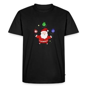 Père Noël - Père Noël - Balles - Jonglerie de Noël - T-shirt Premium bio Homme - noir - Devant - Nico (187cm)