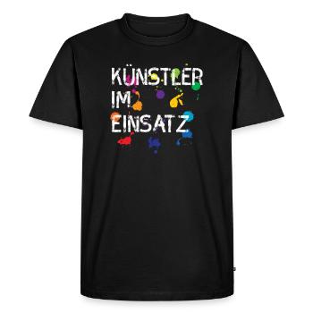 Artiste en utilisation cadeau art - T-shirt Premium bio Homme - noir - Devant - Nico (187cm)
