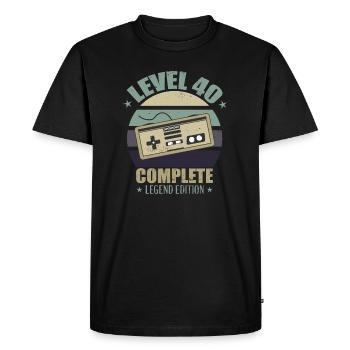 Niveau 40 - T-shirt Premium bio Homme - noir - Devant - Nico (187cm)