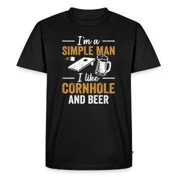 I'm A Simple Man I Like Cornhole And Beer - Men's Premium Organic T-Shirt - black - Front - Nico (187cm)