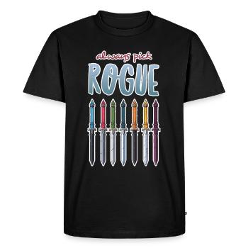 Always Pick Rogue - Men's Premium Organic T-Shirt - black - Front - Nico (187cm)