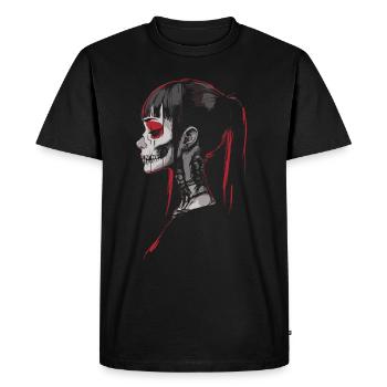 Skeletal Girl Sideview - Men's Premium Organic T-Shirt - black - Front - Nico (187cm)