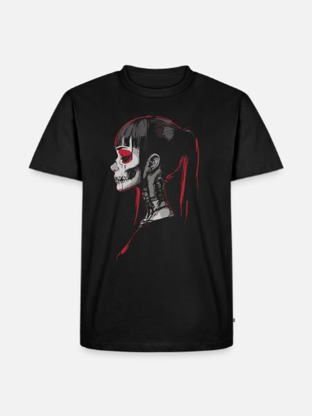 Skeletal Girl Seitenansicht - Männer Premium Bio T-Shirt - Schwarz