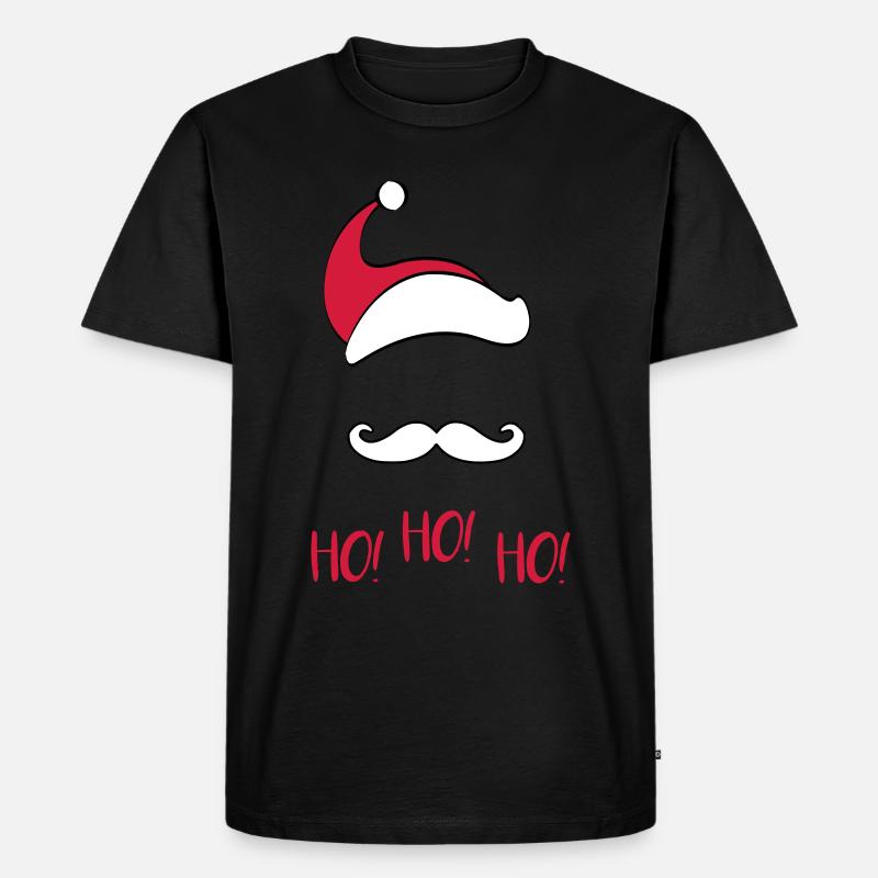 santa_mustache_red - Männer Premium Bio T-Shirt - Schwarz