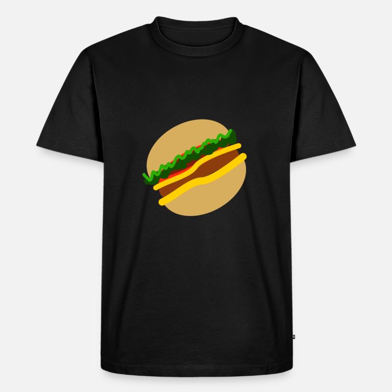 Burger Symbol - Männer Premium Bio T-Shirt - Schwarz