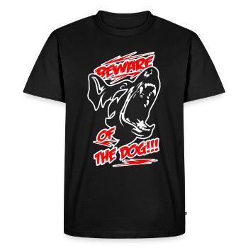 ATTENTION AU CHIEN - Cadeau amoureux des chiens et des chiens - T-shirt Premium bio Homme - noir - Devant - Nico (187cm)