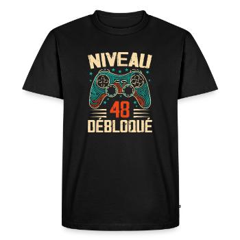 1976 cadeaux 48e Anniversaire, Aventure de 48 Ans - T-shirt Premium bio Homme - noir - Devant - Nico (187cm)