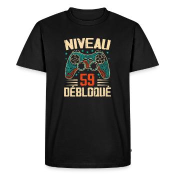1965 cadeaux 59e Anniversaire, Aventure de 59 Ans - T-shirt Premium bio Homme - noir - Devant - Nico (187cm)