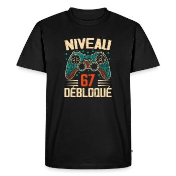 1957 cadeaux 67e Anniversaire, Aventure de 67 Ans - T-shirt Premium bio Homme - noir - Devant - Nico (187cm)