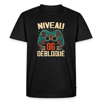 1938 86th Birthday Gifts, 86 Years Adventure - Men's Premium Organic T-Shirt - black - Front - Nico (187cm)