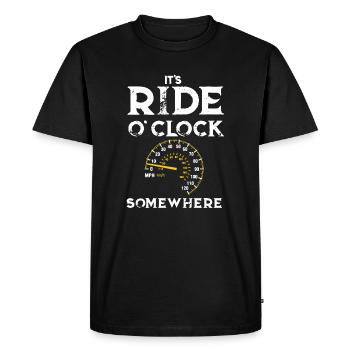 Motorcycling It's Ride O'clock Somewhere - Men's Premium Organic T-Shirt - black - Front - Nico (187cm)