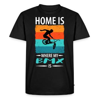 BMX - Men's Premium Organic T-Shirt - black - Front - Nico (187cm)