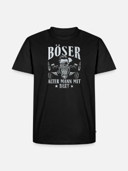 Böser alter Mann mit Bart - Männer Premium Bio T-Shirt - Schwarz