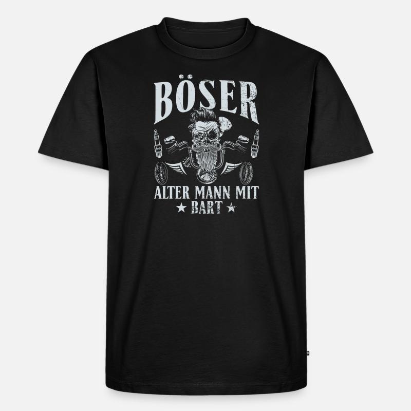 Böser alter Mann mit Bart - Männer Premium Bio T-Shirt - Schwarz