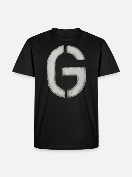 G - Letter (stencil) - Men's Premium Organic T-Shirt - black