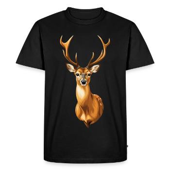 Magnifique faon - T-shirt Premium bio Homme - noir - Devant - Nico (187cm)