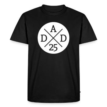DAD 25 Baby Dad Father Birth 2025 - Men's Premium Organic T-Shirt - black - Front - Nico (187cm)