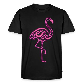 Un oiseau rose - T-shirt Premium bio Homme - noir - Devant - Nico (187cm)