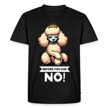 Avant de demander Caniche Caniche Propriétaire de Caniche Caniche - T-shirt Premium bio Homme - noir - Devant - Nico (187cm)