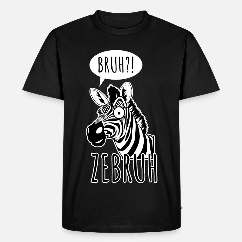 Zebra Bro - Ein ZeBRUH! - Männer Premium Bio T-Shirt - Schwarz