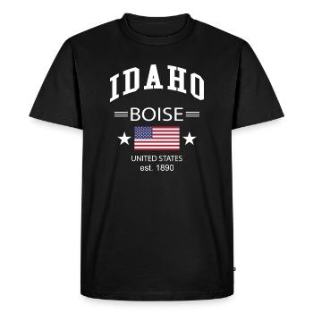 Idaho - T-shirt Premium bio Homme - noir - Devant - Nico (187cm)