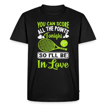 Vous pouvez faire des points amusant joueur de tennis sportif - T-shirt Premium bio Homme - noir - Devant - Nico (187cm)