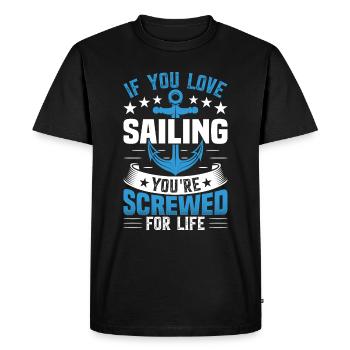 Yacht sail that says funny sailboat - Men's Premium Organic T-Shirt - black - Front - Nico (187cm)