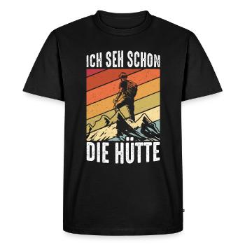 Mountain hut Mountaineer Climbing Nature Alps Berglie - Men's Premium Organic T-Shirt - black - Front - Nico (187cm)