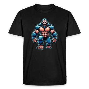 Bodybuilding Bigfoot - Men's Premium Organic T-Shirt - black - Front - Nico (187cm)