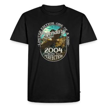 Legendary since 2004 - Men's Premium Organic T-Shirt - black - Front - Nico (187cm)