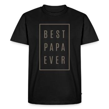 Best Papa Ever Tees Gift! - Men's Premium Organic T-Shirt - black - Front - Nico (187cm)