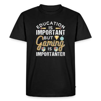 Le jeu est important - T-shirt Premium bio Homme - noir - Devant - Nico (187cm)