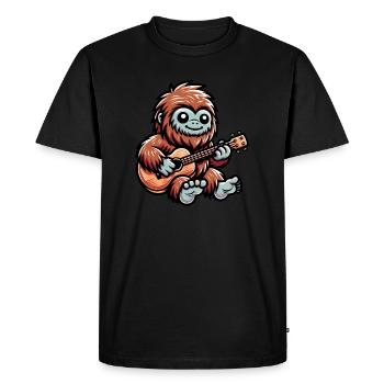 Bigfoot Playing Guitar - Men's Premium Organic T-Shirt - black - Front - Nico (187cm)