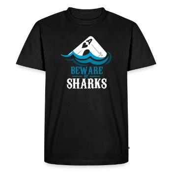 Attention Haie Poker fort cadeau - T-shirt Premium bio Homme - noir - Devant - Nico (187cm)