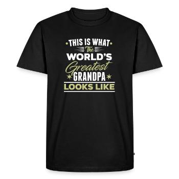 Best Grandpa Grandpa - Men's Premium Organic T-Shirt - black - Front - Nico (187cm)