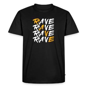 Rave House Dubstep Techno Hardstyle Raver - Men's Premium Organic T-Shirt - black - Front - Nico (187cm)