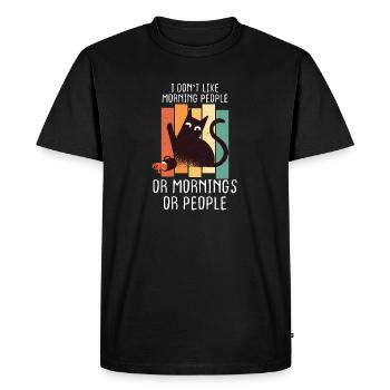 Morning muffle cat cats coffee gift - Men's Premium Organic T-Shirt - black - Front - Nico (187cm)