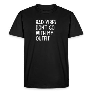 les mauvaises vibrations ne vont pas avec ma tenue - T-shirt Premium bio Homme - noir - Devant - Nico (187cm)