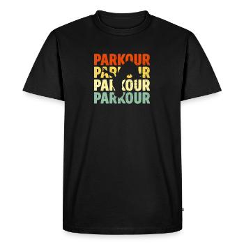 Cadeaux de sport freerunning parkour drôles - T-shirt Premium bio Homme - noir - Devant - Nico (187cm)