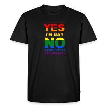 Yes Im Gay - Men's Premium Organic T-Shirt - black - Front - Nico (187cm)