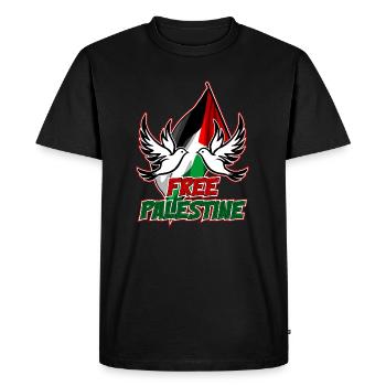 Palestine - T-shirt Premium bio Homme - noir - Devant - Nico (187cm)