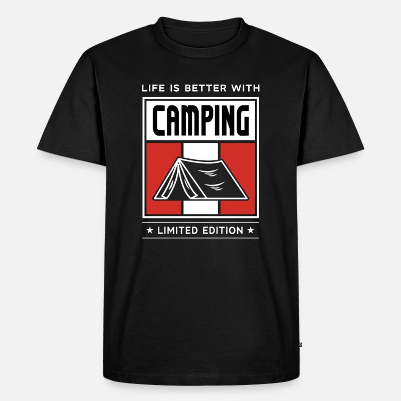 Camping - Männer Premium Bio T-Shirt - Schwarz