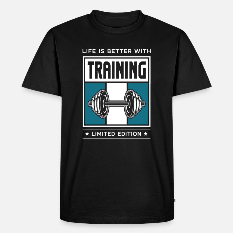 Training - Männer Premium Bio T-Shirt - Schwarz