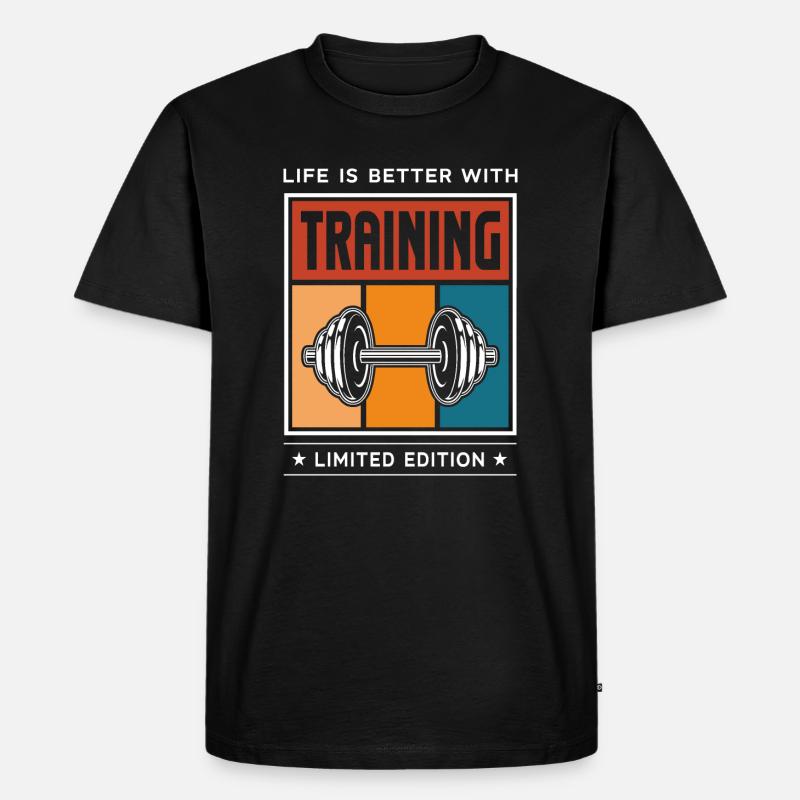 Training - Männer Premium Bio T-Shirt - Schwarz