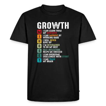Growth Mindset Positive School Classroom Teacher - Men's Premium Organic T-Shirt - black - Front - Nico (187cm)