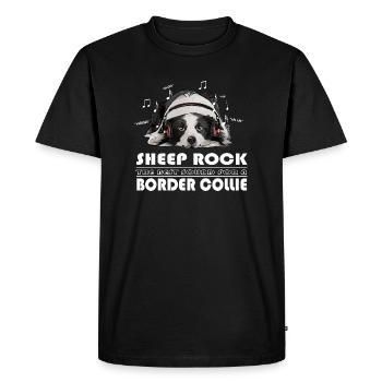 BORDER COLLIE SHEEP ROCK - Men's Premium Organic T-Shirt - black - Front - Nico (187cm)
