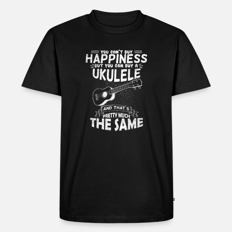 Ukulele Freude - Männer Premium Bio T-Shirt - Schwarz